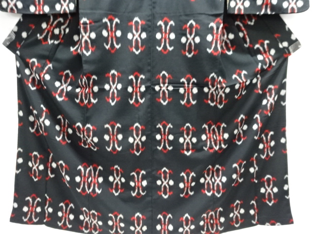  大正ロマン　抽象模様織り出しお召着物